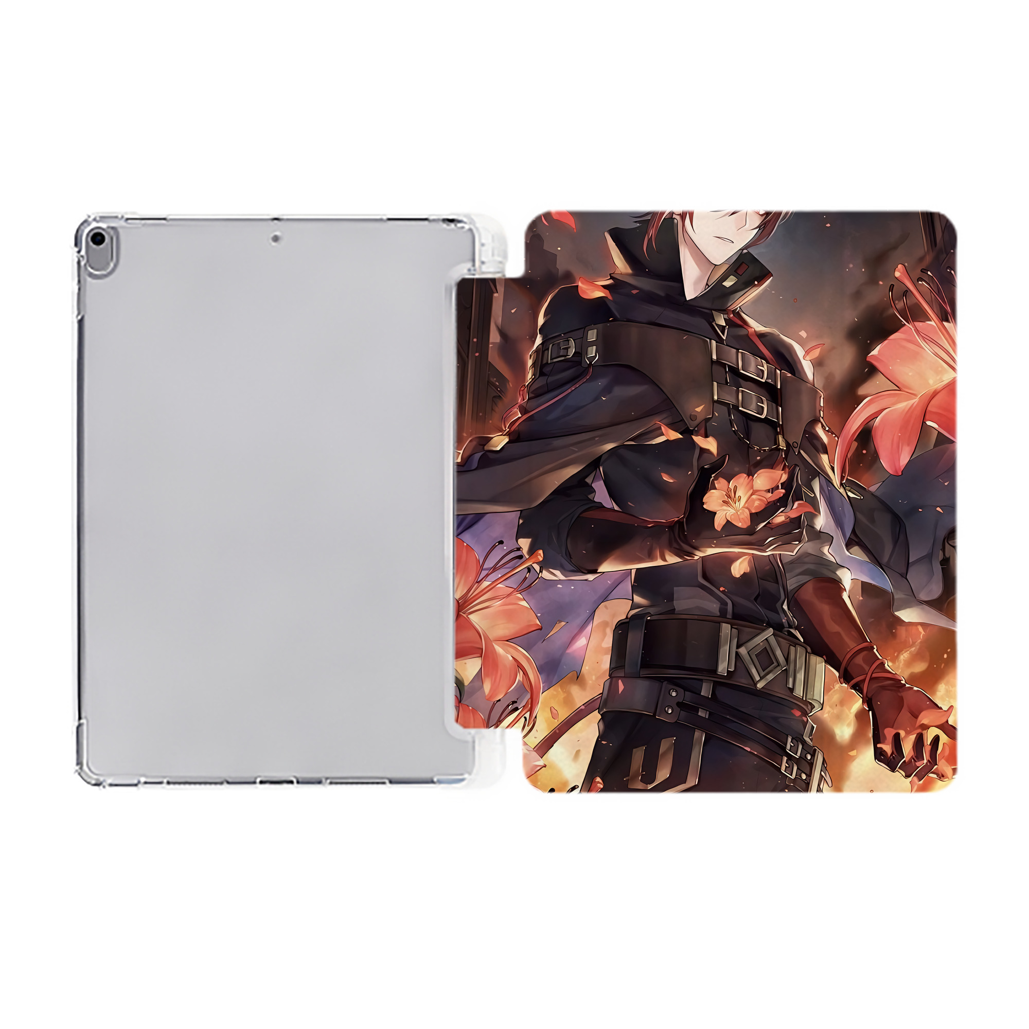 （画像用） 刀剣乱舞 Touken Ranbu IPad ケース ペン収納付き 三つ折りスタンド PUレザー×シリコン 対応機種9.5/10.5/10.9インチ
